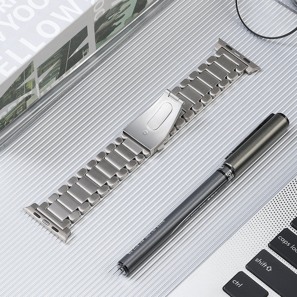 For Apple Watch Ultra 2 49mm Series 9 45mm SE (2023) 44mm Ultra 49mm 8 7 45mm 6 5 4 SE (2022) SE 44mm 3 2 1 42mm Titanium Steel Watch Band 5 Beads Replace Strap For Apple Watch Ultra 2 49mm Series 9 45mm SE (2023) 44mm Ultra 49mm 8 7 45mm 6 5 4 SE (2022) SE 44mm 3 2 1 42mm Titanium Steel Watch Band 5 Beads Replace Strap
